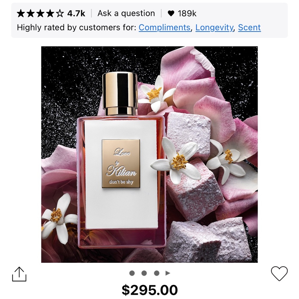 Kilian Love Don't Be Shy Perfume - White and Gold Free shipping 50 ml